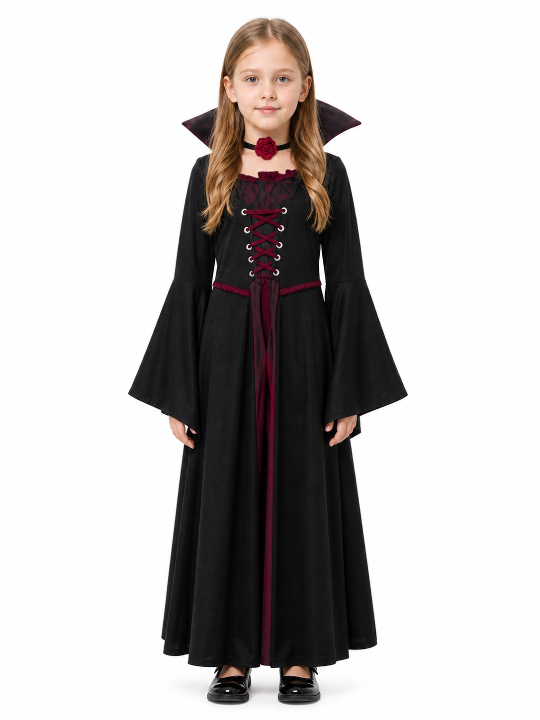 Children's Vampire Costume with Mask and Fangs for Halloween