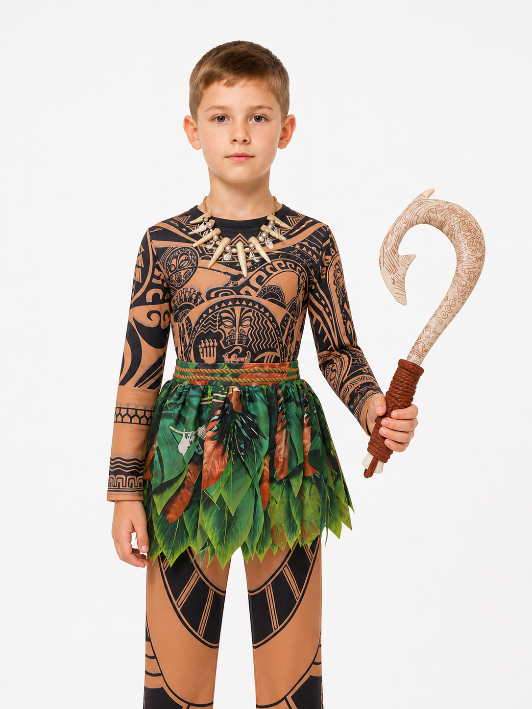 Maui Carnival Costume with Tattoo Print and Leaves Costumes detail 3