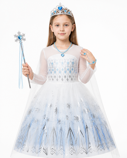 Elsa Dress with Snowflakes for Parties Costume Dresses detail 3