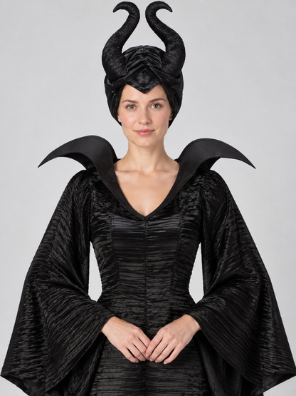 Witch Halloween Costume with Horned Headpiece