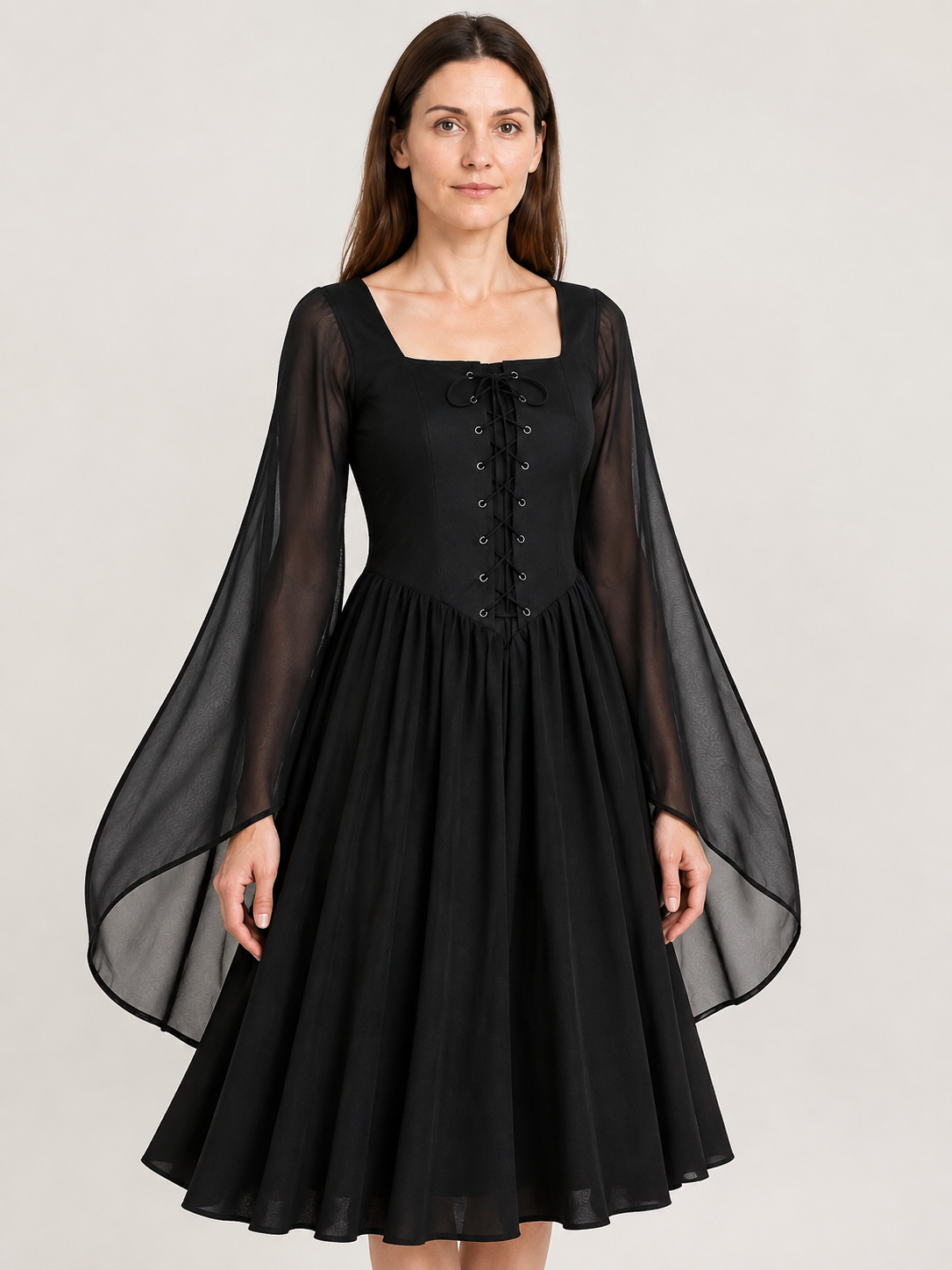 Pirate Medieval Dress with Flared Sleeves Costume Dresses detail 2
