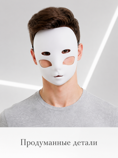 White Carnival Mask for Halloween and Cosplay Costume Masks detail 2