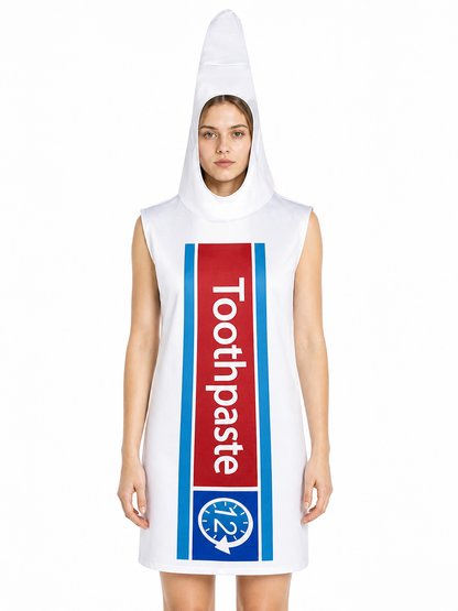 White, Red, and Blue Toothpaste Tube Costume Costumes detail 3