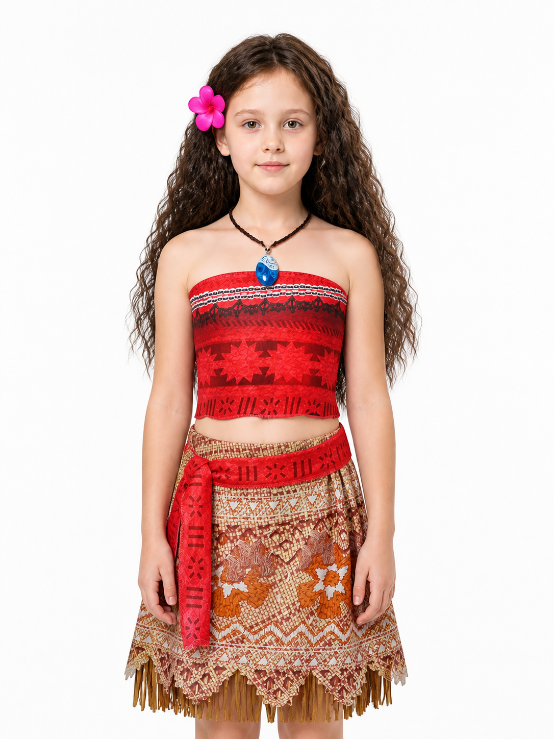 Kids' Moana Halloween Costume with Dress and Accessories Costume Dresses detail 3