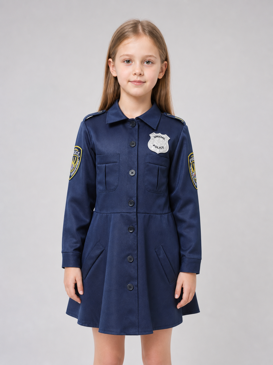 Police Officer Costume Dress with Cap