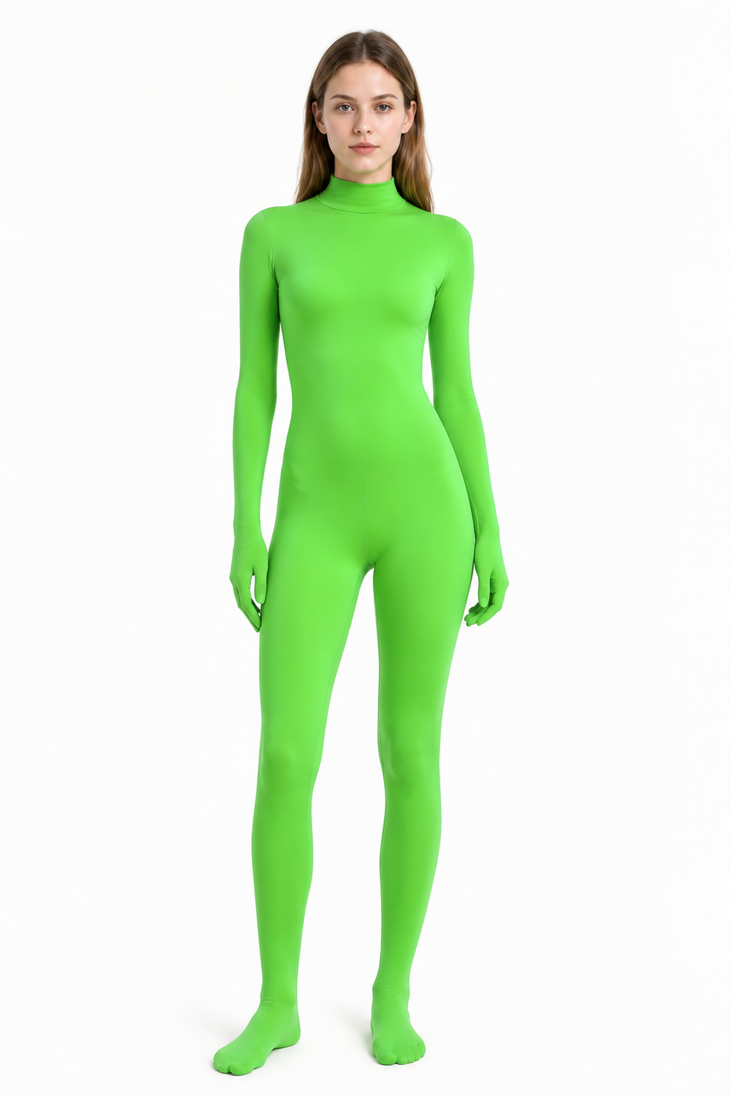 Jumpsuit with Gloves and Covered Feet, Neon Green product detail 3