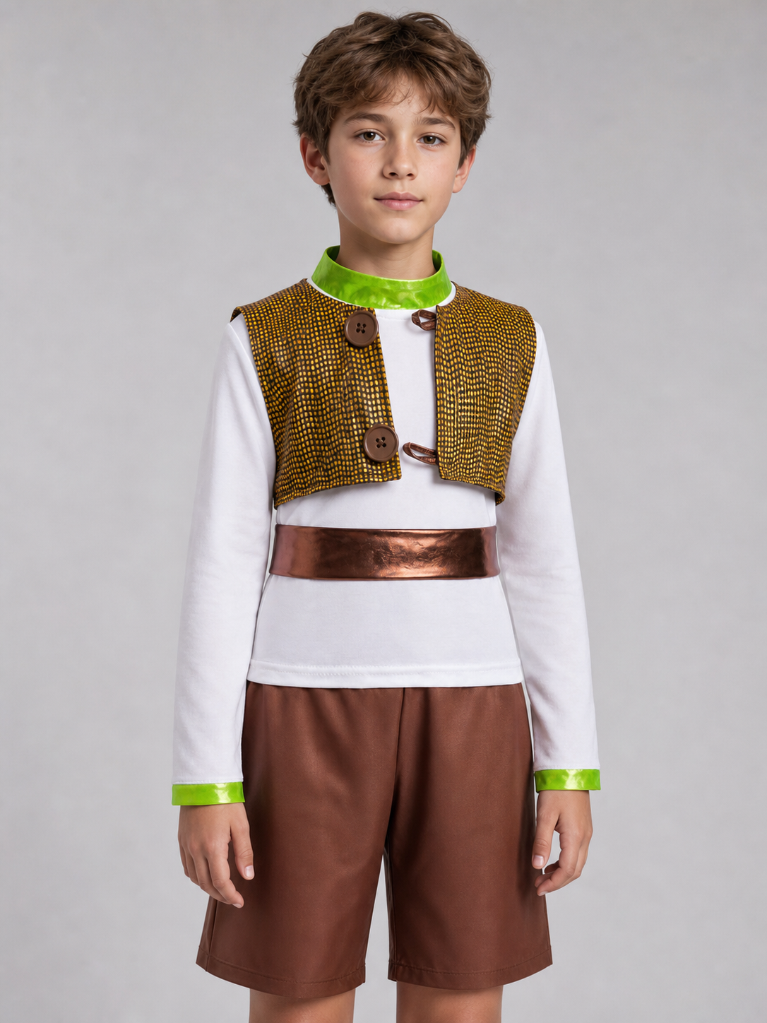 Shrek Carnival Costume: Vest, Shorts, and Belt