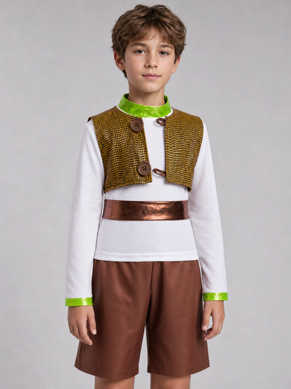 Shrek Carnival Costume: Vest, Shorts, and Belt