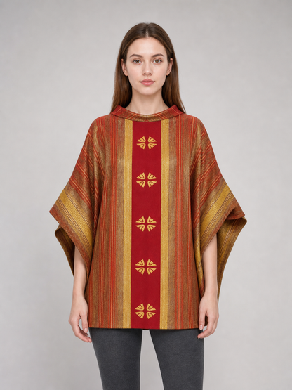 Medieval Cosplay Cloak with Gold Decoration