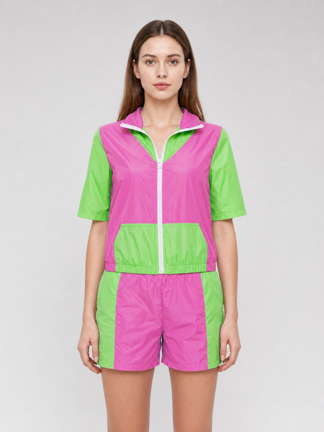 Sports Set with Shorts and Zip-Up Jacket