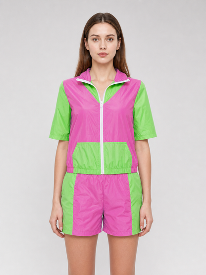 Sports Set with Shorts and Zip-Up Jacket