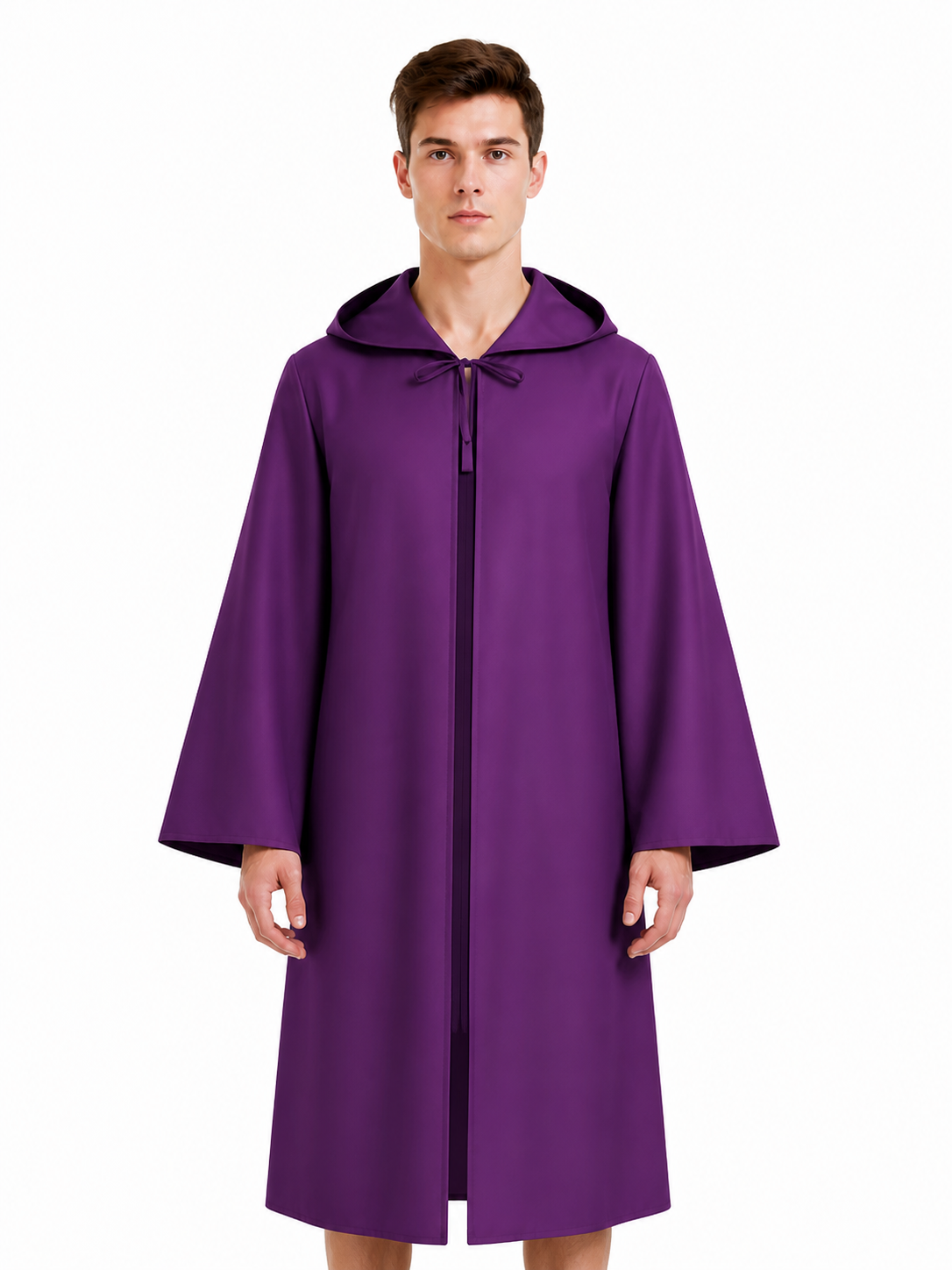 Purple Hooded Robe with Wide Sleeves product detail 3