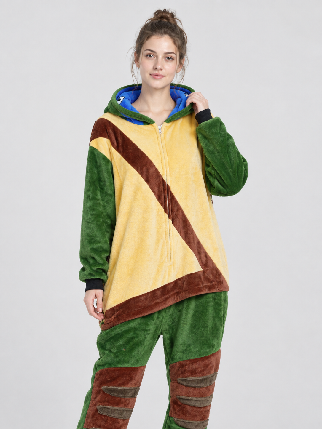 Dragon one-piece pajama with hood and zipper