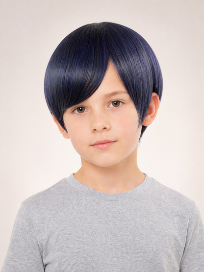Dark Blue-Purple Carnival Wig for Cosplay Costume Wigs detail 2