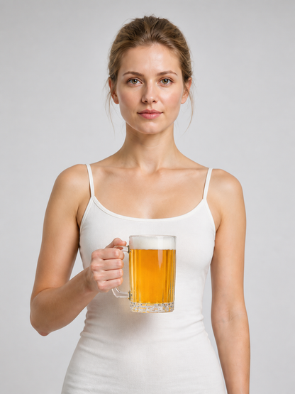 Cylindrical Beer Glass with Handle and Thick Bottom product detail 3
