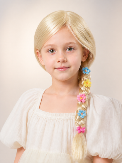 Carnival Wig with Braid and Flowers for Halloween and Cosplay Costume Wigs detail 2