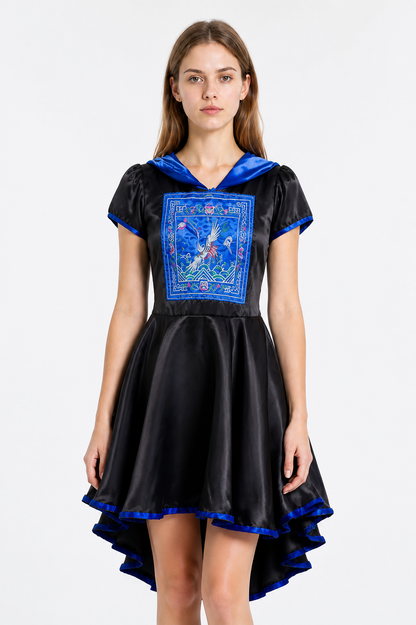 Halloween dress with a tiered skirt and blue decoration Costume Dresses detail 3