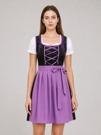 Dirndl-Style Dress with Apron and Lacing