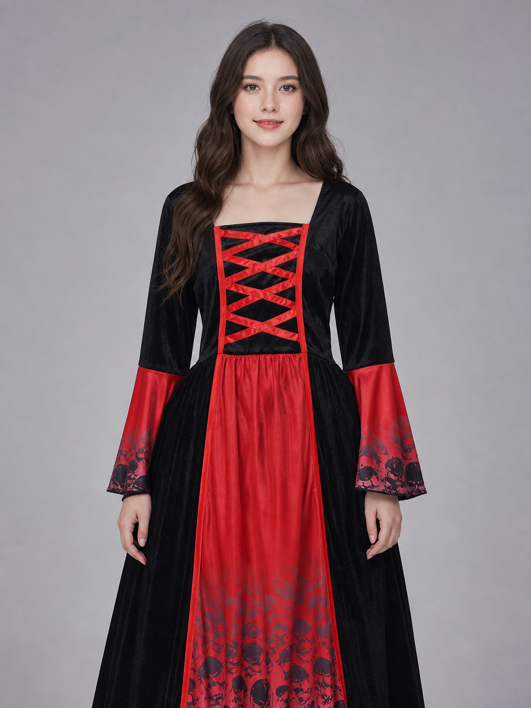 Hooded vampire costume dress, gothic look