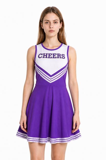 Sleeveless Cheerleading Dress with CHEERS Lettering Costume Dresses detail 3
