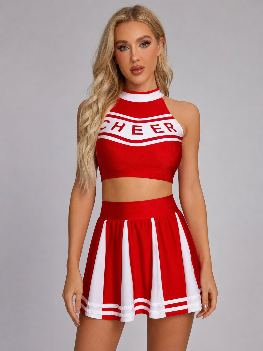 Performance Costume with Top and Skirt, Red and White