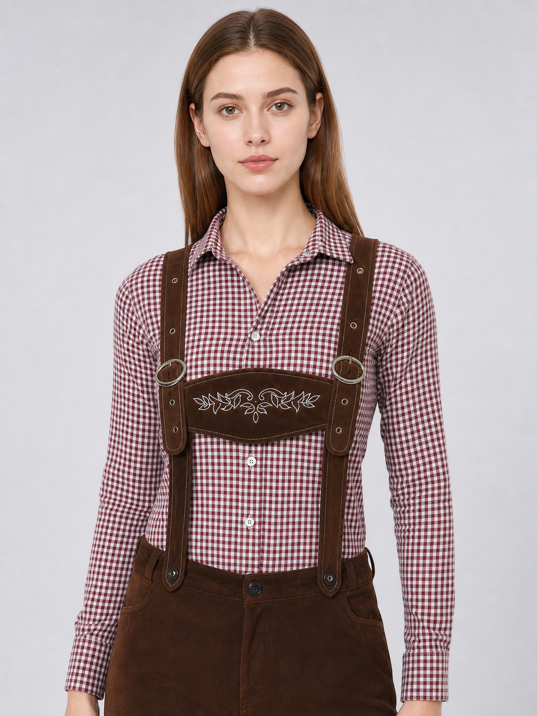 Historical Costume with Suspenders, Shirt, and Hat Costume Headwear detail 2