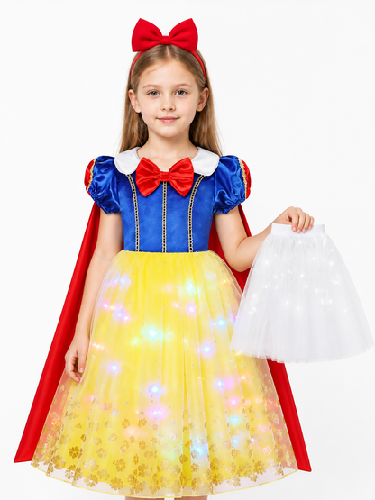 Glowing Snow White Costume with Cape and Headband Costume Capes detail 3
