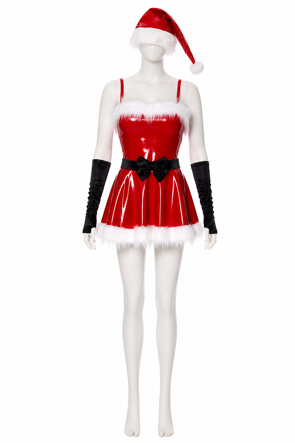 Red New Year's Carnival Costume with White Trim Costumes detail 3