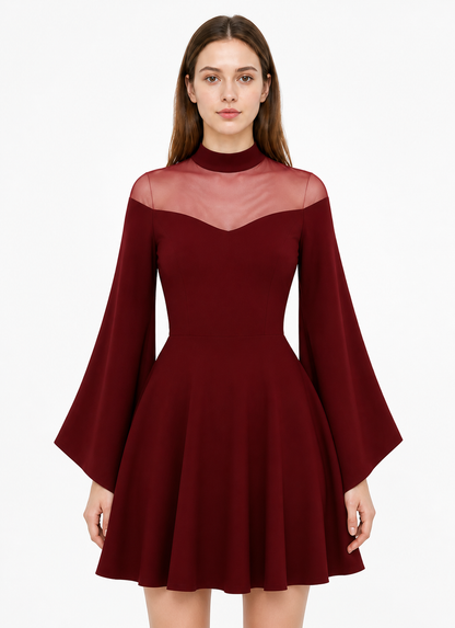 High-Neck Dress with Flared Sleeves Costume Dresses detail 3