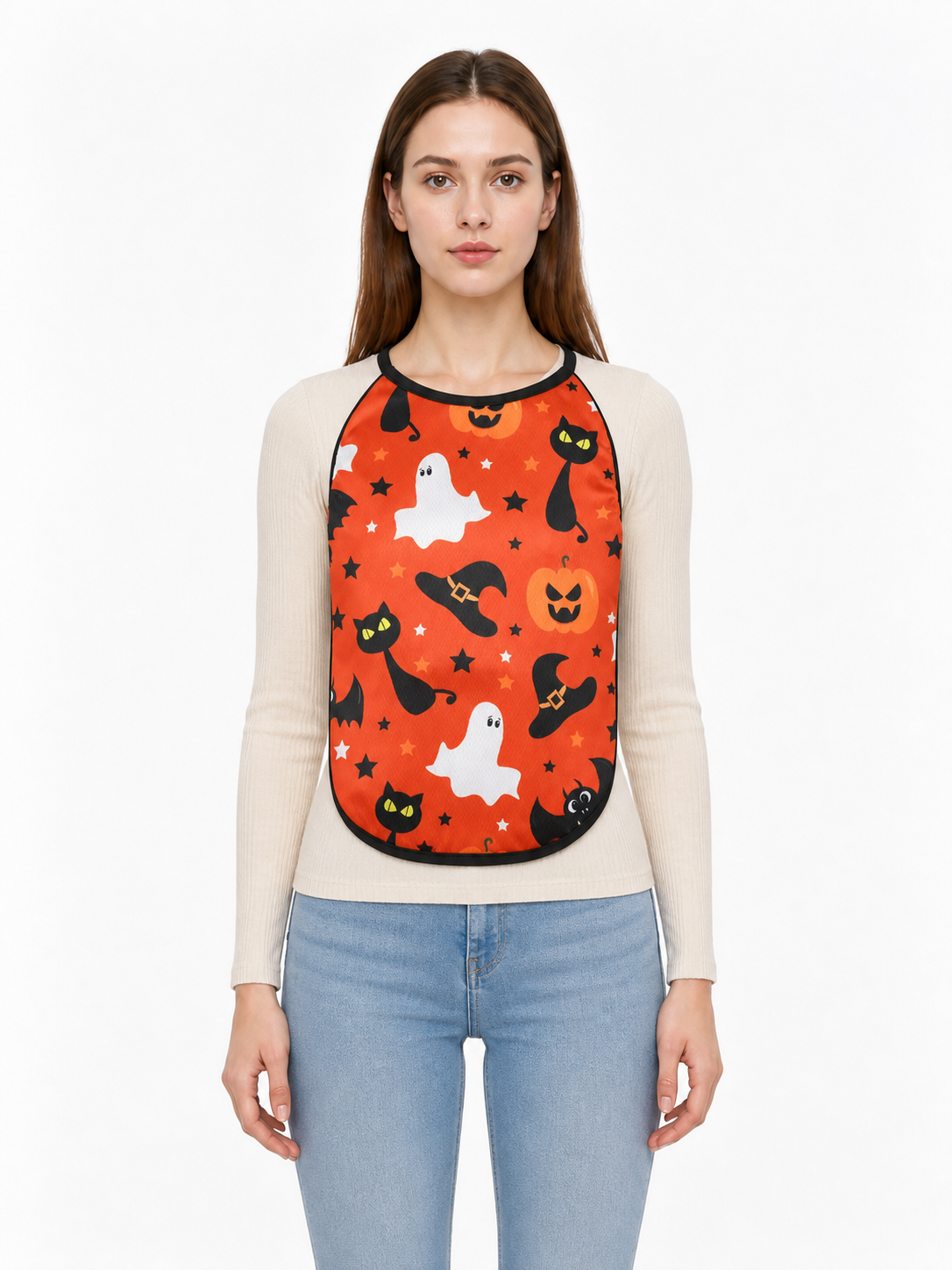 Orange Pet Vest with Halloween Print Costumes detail 3