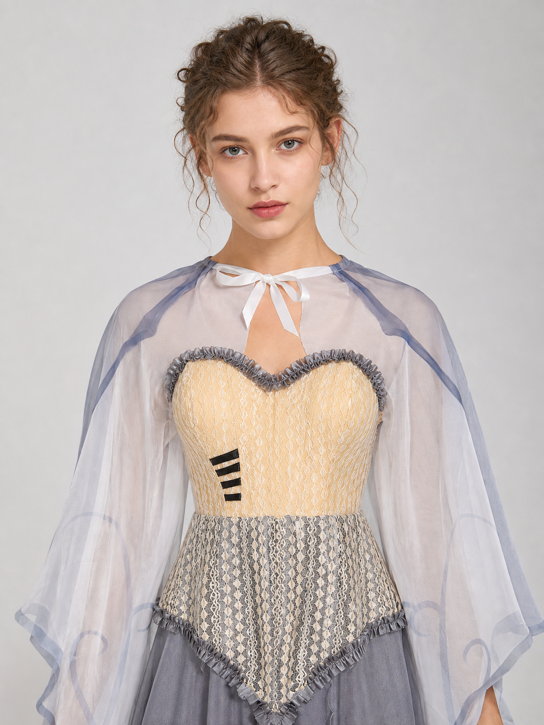 Gothic Vampire Costume with Corset and Cape