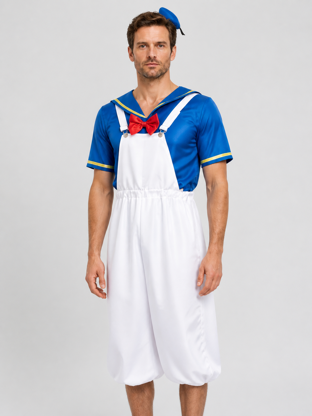 Donald Duck Costume for Two, Blue and White, with Suspenders Costumes detail 3