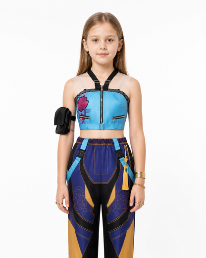 Cosplay Costume with Geometric Print and Roses Costumes detail 3