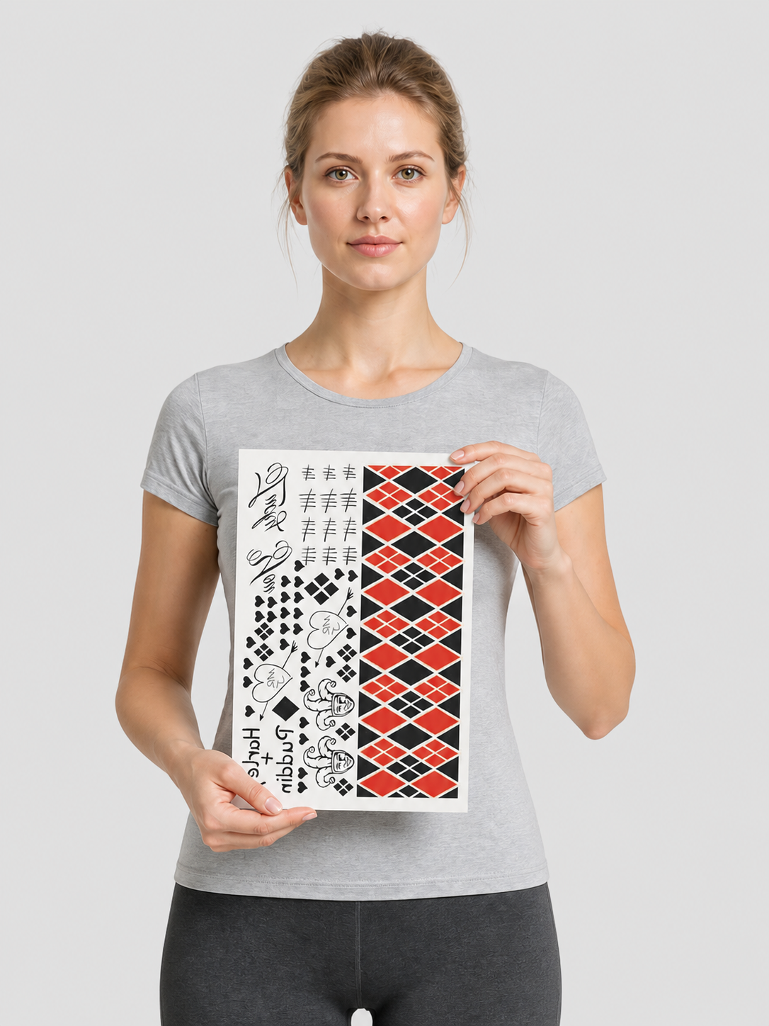 Harley Quinn Sticker, Red-and-Black Diamond Design product detail 3