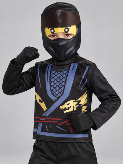 Kids' Ninja Costume Black with Mask