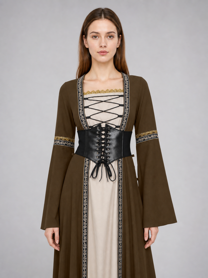 Long Gothic-Style Lace-Up Costume Dress