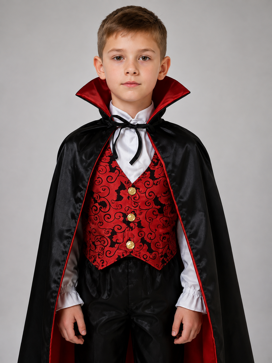 Children's vampire costume with cape, vest, and pants Costume Capes detail 2