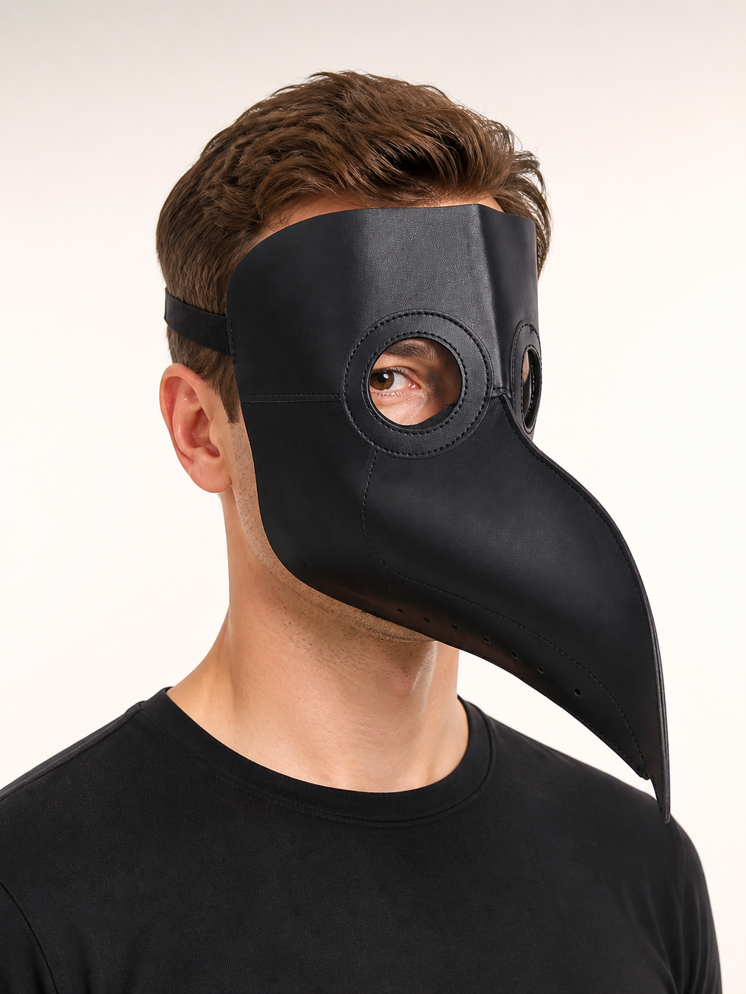 Carnival Headwear: Black Beak Mask Costume Masks detail 2