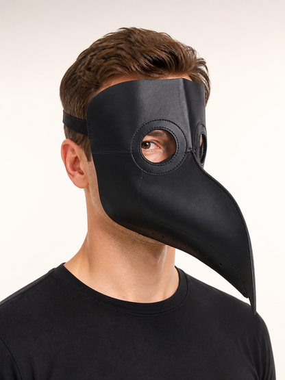 Carnival Headwear: Black Beak Mask Costume Masks detail 2