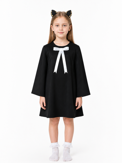 Anya Forger cosplay dress with cat ears and bow Costume Dresses detail 3