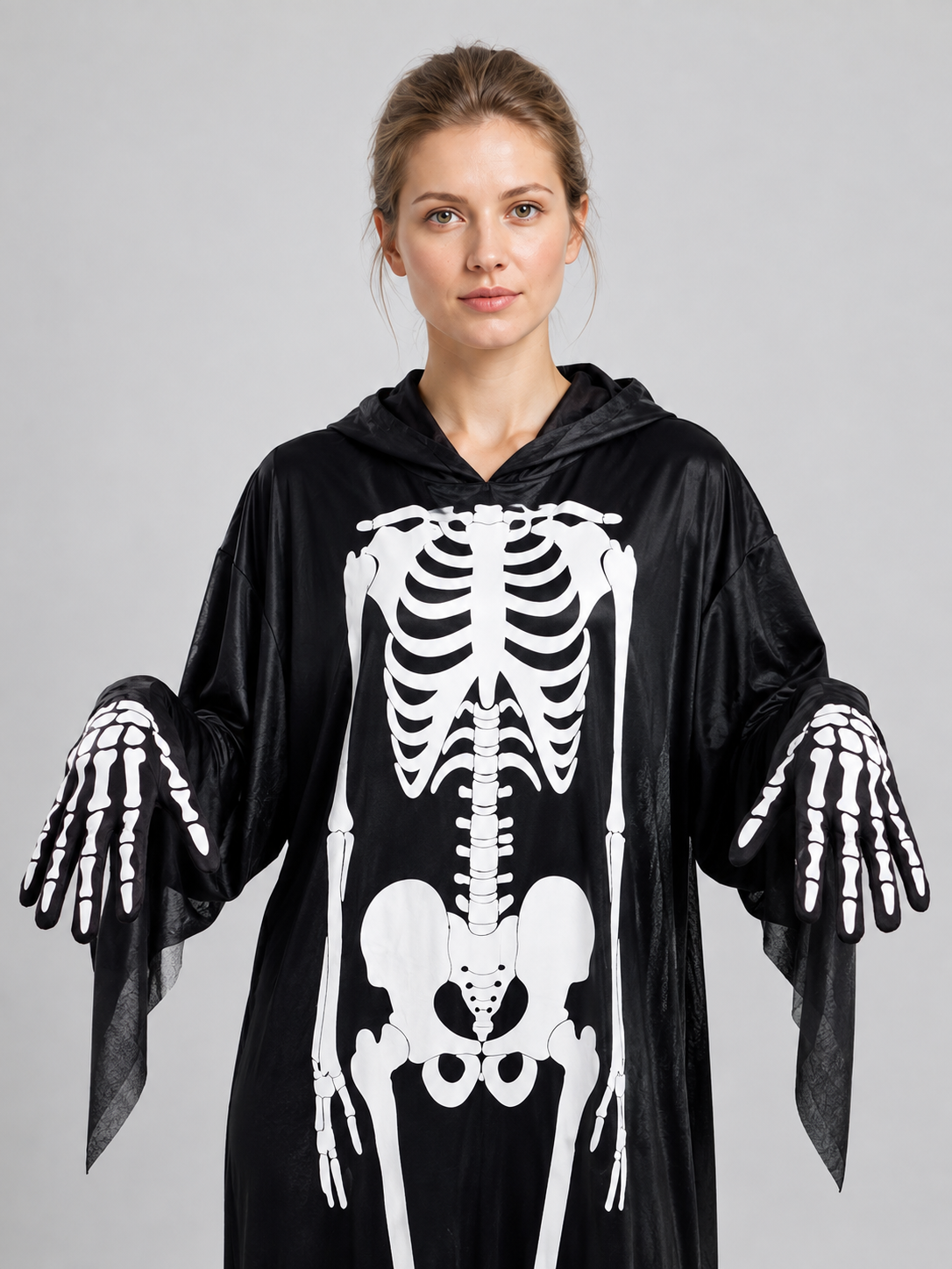 Skeleton Costume with Mask and Gloves Costume Masks detail 2
