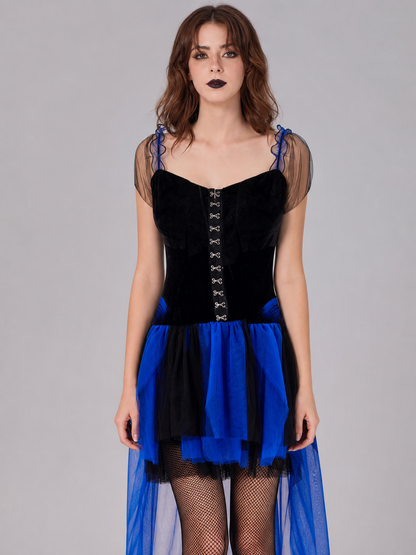 Halloween witch costume with hat and veil