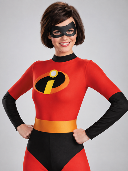 Red and Black Superhero Costume with Mask