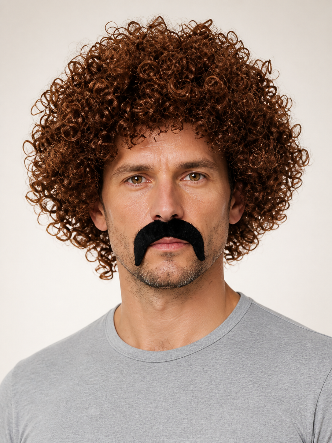 Brown Curly Carnival Wig for Parties Costume Wigs detail 2