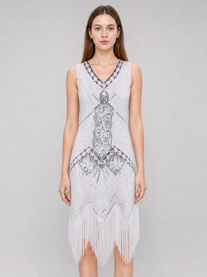 1920s-Style Sequin Fringe Dress