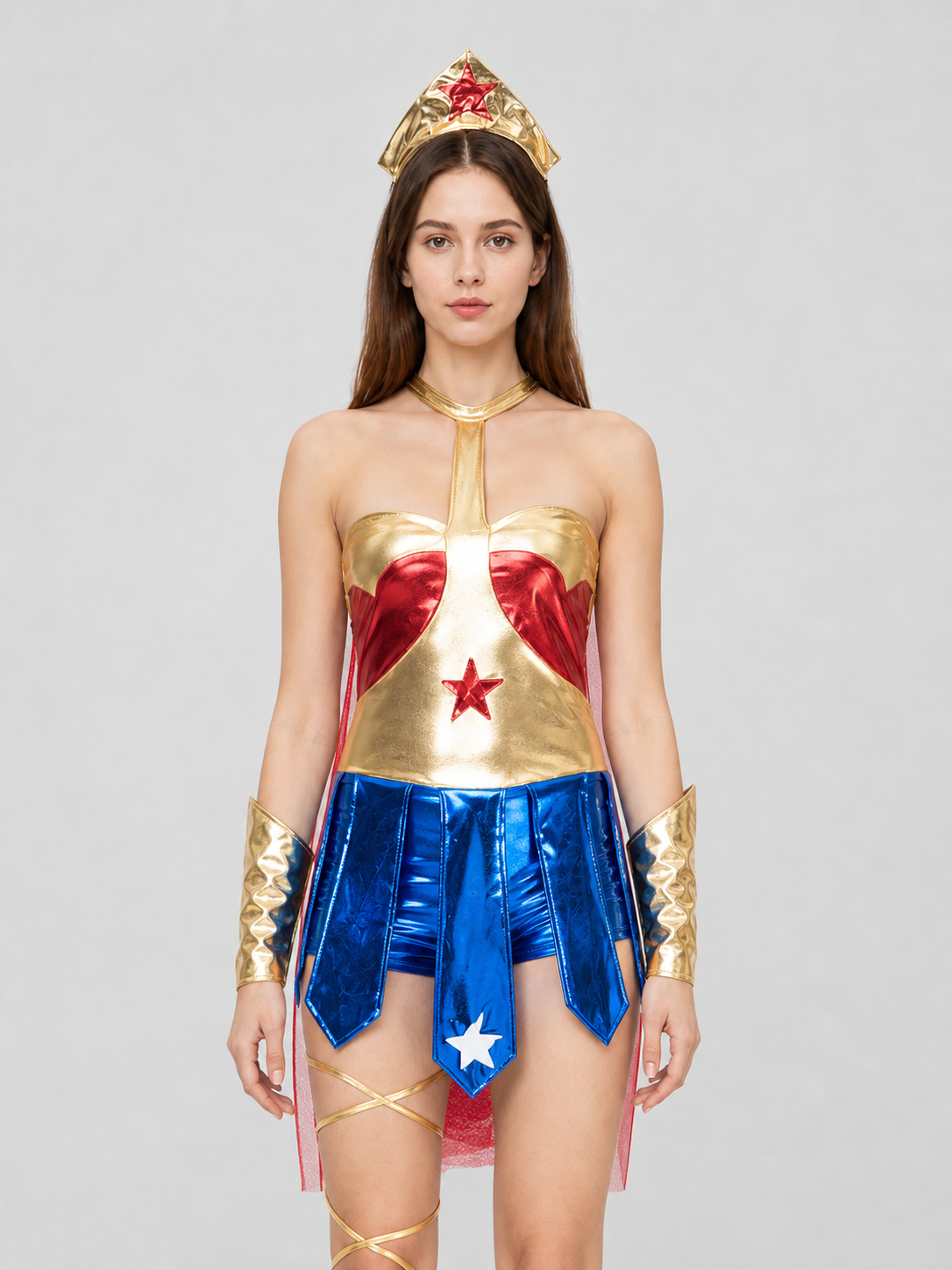 Cosplay Character Costume, Red, Blue, and Gold Costumes detail 2