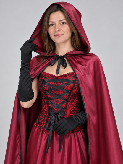 Carnival Costume with Long Cape and Corset Top
