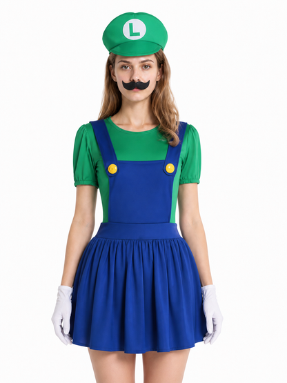 Mario Costume with Hat and Mustache Costume Headwear detail 3