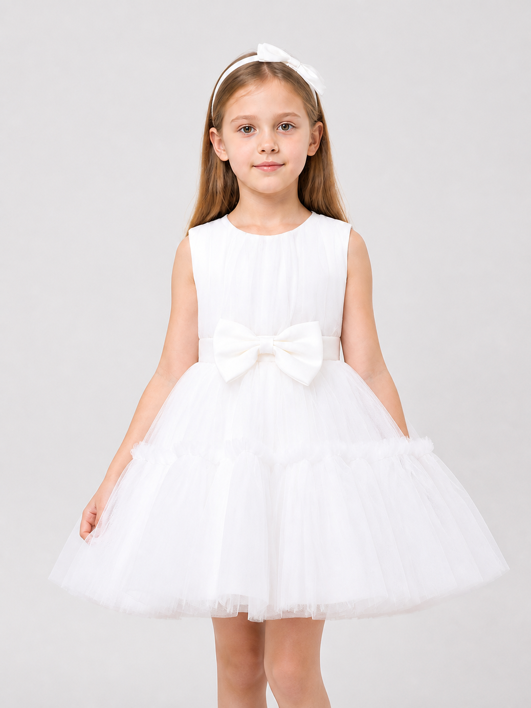 L2066XZ Tutu Dress with Tulle Skirt and Bow Costume Dresses detail 3