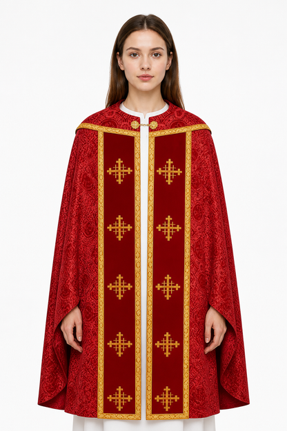 Red Chasuble with Gold Trim and Crosses product detail 3